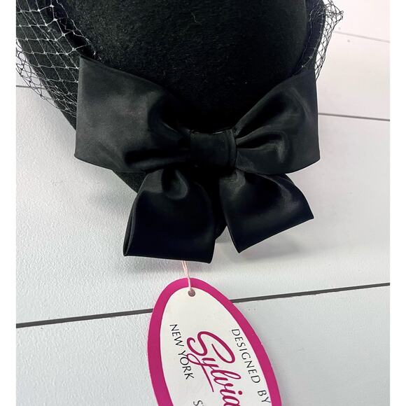 VTG 60’s Black Wool Hat Designed by Sylvia New York / St. Louis - Picture 5 of 15